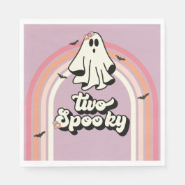 groovy Ghost retro Halloween Two Spooky Birthday Servet