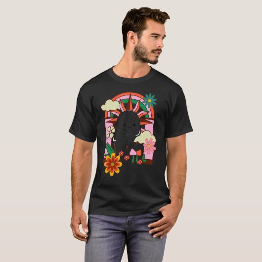 Groovy Ghost Spooky Season Boho Spooky Ghost T-shirt (Voorkant volledig)