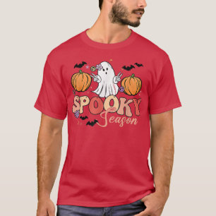 Groovy Ghost Spooky Season Floral Pumpkin HAMWE T-shirt