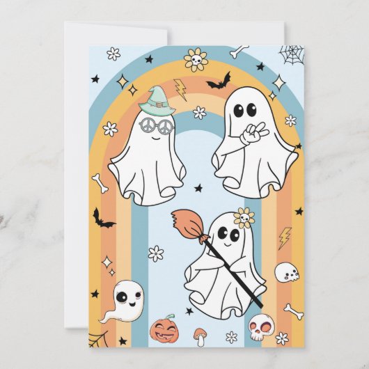 Groovy Ghost Time Capsule Note Message Kaart (Achterkant)