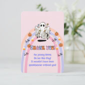 Groovy Ghost Trick or treat Halloween Bedankkaart (Staand voorkant)