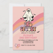 Groovy Ghost Twee Spook Halloween Verjaardagsuitno Kaart (Voorkant)
