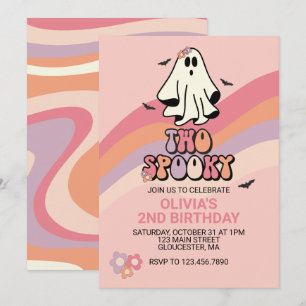 Groovy Ghost Twee Spook Halloween Verjaardagsuitno Kaart