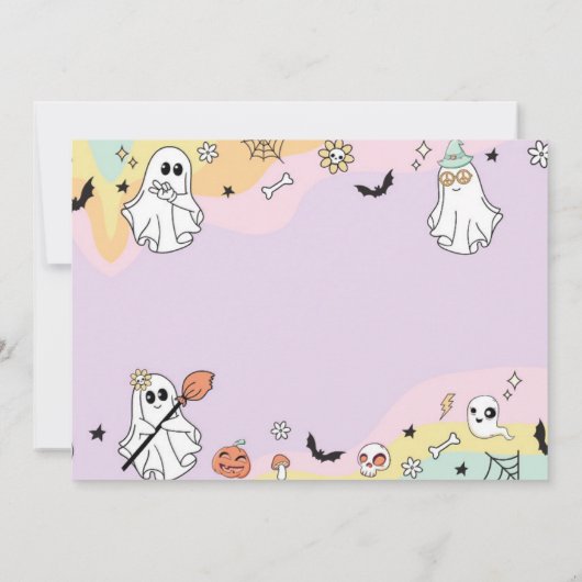 Groovy Ghost Verjaardag Foto Dank je kaart (Achterkant)