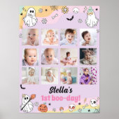 Groovy Ghost Verjaardagsfoto Milestone Poster (Voorkant)