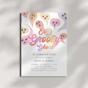 Groovy Ghoul Spooky Girls Halloween Verjaardag Kaart