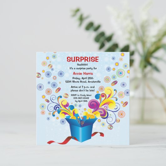 Groovy Gift Box Uitnodiging (Staand voorkant)