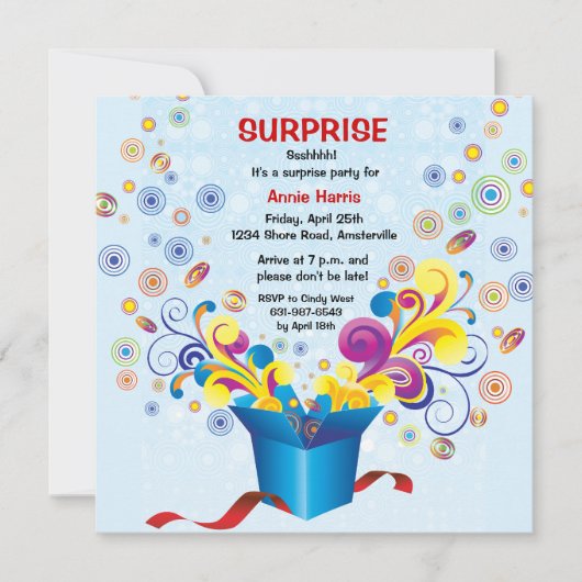 Groovy Gift Box Uitnodiging (Voorkant)