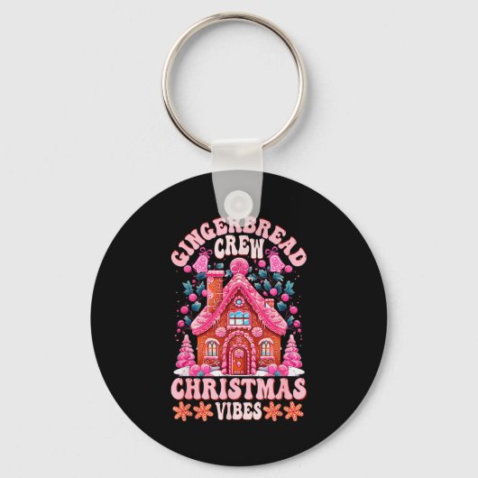 Groovy Gingerbread House Crew Nk Christmas Vibes P Sleutelhanger (Voorkant)