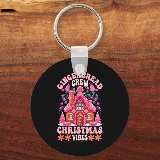 Groovy Gingerbread House Crew Nk Christmas Vibes P Sleutelhanger (Voorkant)