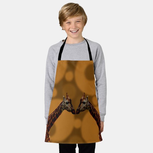 Groovy Giraffe Liefde, Kinder Full Print Schort (Gedragen)