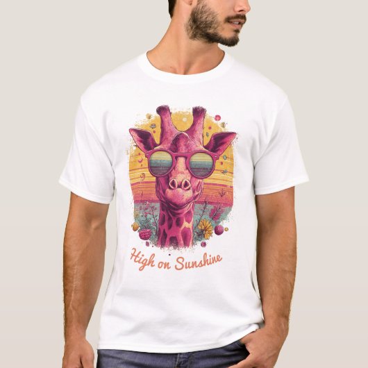 Groovy Giraffe | Retro Sunshine Vibes Men T-shirt (Voorkant)