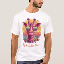Groovy Giraffe | Retro Zonneschijn Vibes Heren T-s