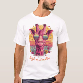 Groovy Giraffe | Retro Zonneschijn Vibes Heren T-s T-shirt