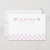 Groovy Girl Geruite Gelukkige Gezicht | 1e Verjaar Bedankkaart (Voorkant)