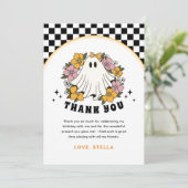 Groovy Girl Halloween Verjaardag Bedankkaart (Staand voorkant)