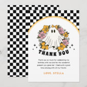 Groovy Girl Halloween Verjaardag Dank je kaart (Voorkant / Achterkant)