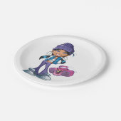 Groovy Girl met een stereo Papieren Bordje (Gekanteld)