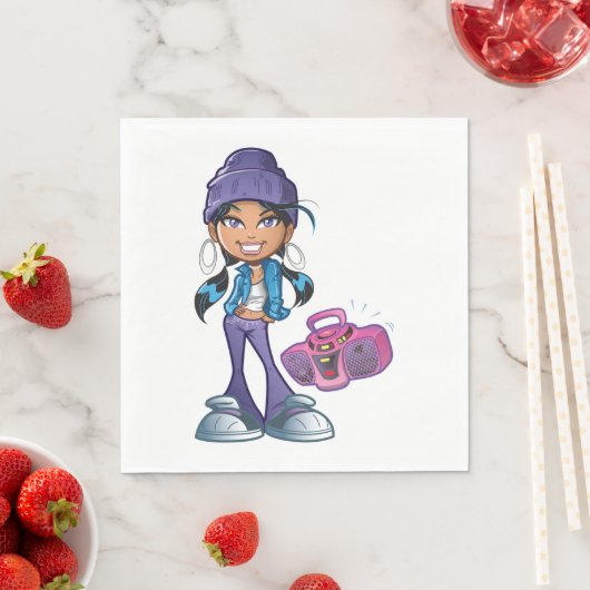 Groovy Girl met een stereo Servet (Insitu)