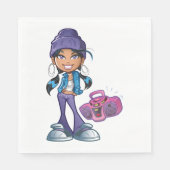 Groovy Girl met een stereo Servet (Voorkant)
