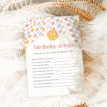 Groovy Girl's Birthday Trivia-spel<br><div class="desc">Voeg een leuke en kleurrijke touch aan uw groovy retro verjaardagsfeestje met onze 1e verjaardag trivia spel.</div>