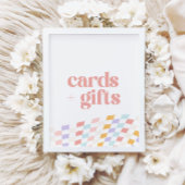 Groovy Girl's Geruite Retro Kaarten en Geschenken Poster