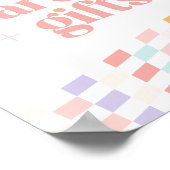 Groovy Girl's Geruite Retro Kaarten en Geschenken Poster (Hoek)