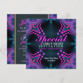 Groovy Girls Night Paarse Hot Pink Party Invitatio Kaart (Voorkant / Achterkant)