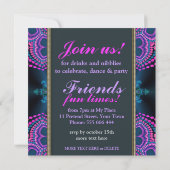 Groovy Girls Night Paarse Hot Pink Party Invitatio Kaart (Achterkant)