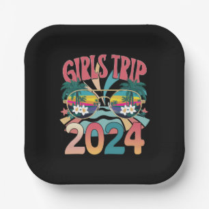 Groovy Girls Trip 2024 Weekend Zomer Strand Papieren Bordje