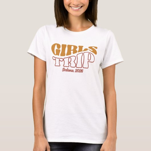 Groovy Girls Trip Aangepaste bestemming Reizen T-shirt (Voorkant)