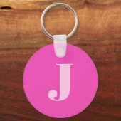 Groovy Girly 60s 70s Hot Pink Retro Bloemenpatroon Sleutelhanger (Achterkant)