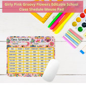 Groovy Girly Bloemen Roze 2024 Klasse Schema Muismat