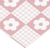 Groovy Girly Pink Psychedelic Checkerboard, Y2K Korte Tafelloper (Hoek)
