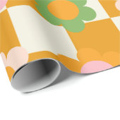 Groovy Girly Psychedelic Checkerboard, Y2K Cadeaupapier (Rol Hoek)