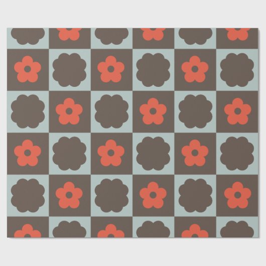 Groovy Girly Psychedelic Checkerboard, Y2K Wrappin Cadeaupapier (Vlak)