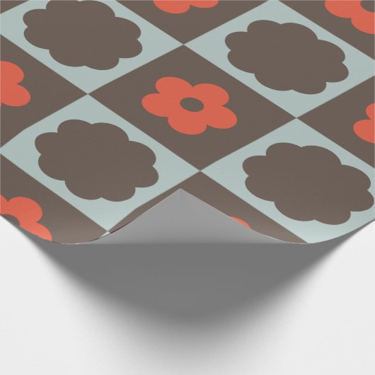 Groovy Girly Psychedelic Checkerboard, Y2K Wrappin Cadeaupapier (Hoek)