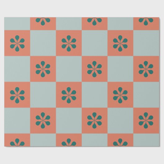 Groovy Girly Psychedelic Checkerboard, Y2K Wrappin Cadeaupapier (Vlak)