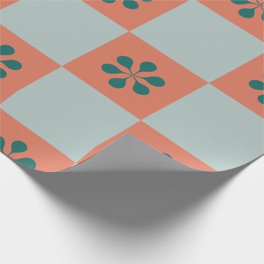 Groovy Girly Psychedelic Checkerboard, Y2K Wrappin Cadeaupapier (Hoek)