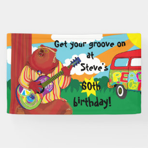 Groovy Gitaar Beer Persoonlijke Banner