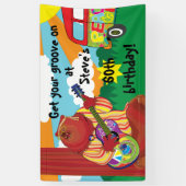 Groovy Gitaar Beer Persoonlijke Banner (Verticaal)