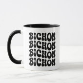Groovy & Glam: Bichon Retro Wavy Text Mug Mok (Links)