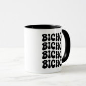 Groovy & Glam: Bichon Retro Wavy Text Mug Mok (Voorkant rechts)