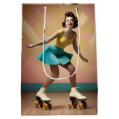 "Groovy Glide: Retro Rhythms op Schaats Wiel" Medium Cadeauzakje (Achterkant)