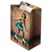 "Groovy Glide: Retro Rhythms op Schaats Wiel" Medium Cadeauzakje (Achterkant Gekanteld)