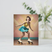 Groovy Glide: Retro ritmes op Schaatsen wielen (Staand voorkant)