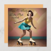 Groovy Glide: Retro ritmes op Schaatsen wielen Kaart (Voorkant / Achterkant)