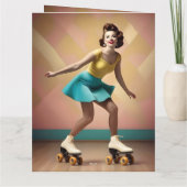 Groovy Glide: Retro ritmes op Schaatsen wielen Kaart (Achterkant)