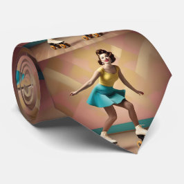 Groovy Glide: Retro ritmes op Schaatsen wielen Stropdas