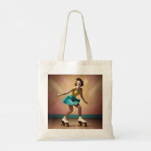 Groovy Glide: Retro ritmes op Schaatsen wielen Tote Bag (Achterkant)